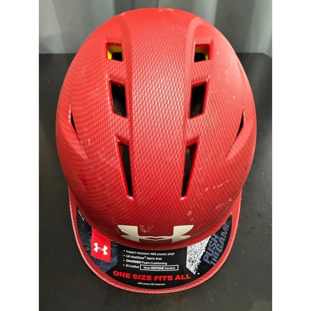 Under Armour Red Converge Show MTE SR Helmet UA BH2 100 Youth Baseball 6.5 - 7.5
